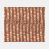 Mid Century Modern Leaves, Cocoa Brown en Beige Fleece Deken (Voorkant (Horizontaal))