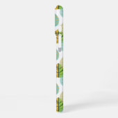 Mid Century Modern Leaves in Green and Gold iPhone Hoesje (Linkerkant)