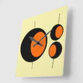 Mid-Century Modern LEMON STARBURST KITCHEN-klok Vierkante Klok (Hoek)