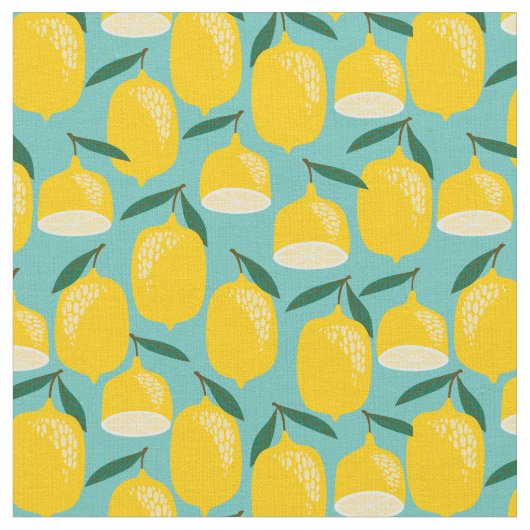 Mid-Century Modern Lemon Yellow Kitchen Pattern Stof (Close Up)