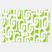 Mid Century Modern Lime Green Abstract Loop Inpakpapier Vel (Voorkant)