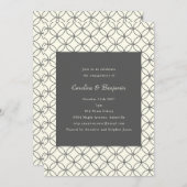 Mid Century Modern Lines Cream Engagement Party Kaart (Voorkant / Achterkant)