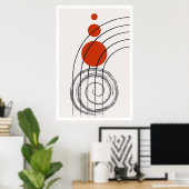 Mid-Century Modern Lines Wall Art Poster (Thuiskantoor)