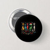 Mid Century Modern Look Cats Xmas Retro 50s 60s  Ronde Button 5,7 Cm (Voorkant /achterkant)