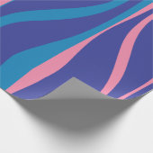 Mid Century Modern Lounge Levendig blauw en roze Cadeaupapier (Hoek)