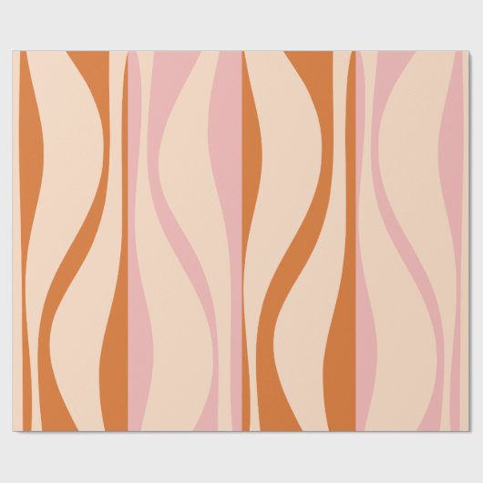 Mid Century Modern Lounge Ogee Roze Retro Patroon Cadeaupapier (Vlak)
