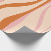 Mid Century Modern Lounge Ogee Roze Retro Patroon Cadeaupapier (Hoek)