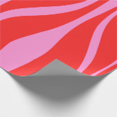 Mid Century Modern Lounge Preppy Roze en Rood Cadeaupapier (Hoek)