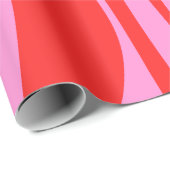 Mid Century Modern Lounge Preppy Roze en Rood Cadeaupapier (Rol Hoek)