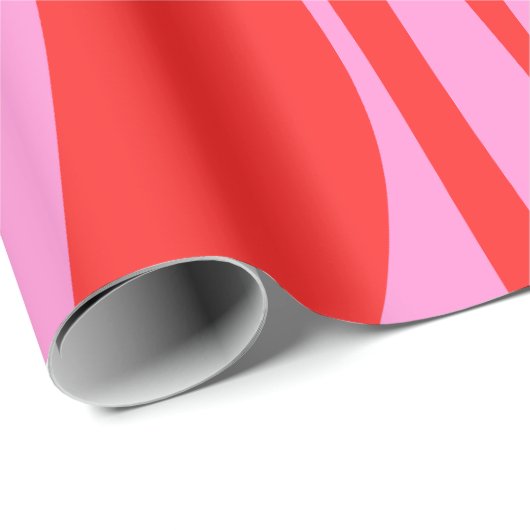 Mid Century Modern Lounge Preppy Roze en Rood Cadeaupapier (Rol Hoek)