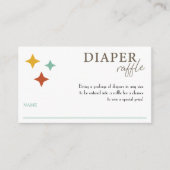 Mid Century Modern Luier Raffle Kaart – Retro Baby (Voorkant)