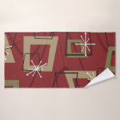 Mid Century Modern Maroon Badhanddoek (Badhanddoek)