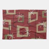 Mid Century Modern Maroon Theedoek (Horizontaal)