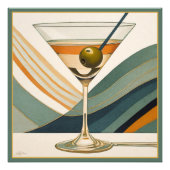 Mid Century Modern Martini Cocktail Hour Foto Afdruk (Voorkant)