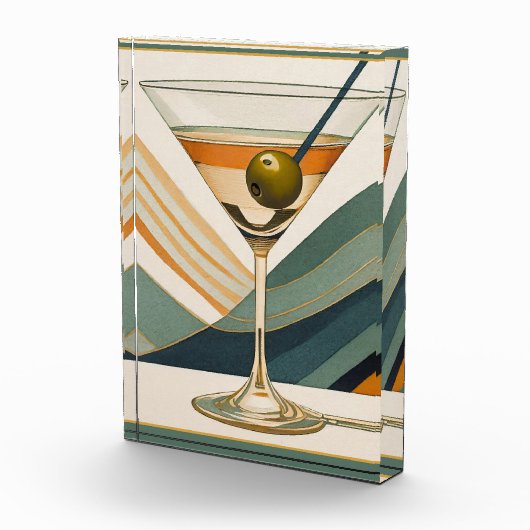 Mid Century Modern Martini Cocktail Hour Fotoblokken (Rechts)