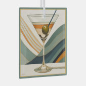 Mid Century Modern Martini Cocktail Hour Glas Ornament (Voorkant Rechts)