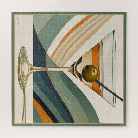 Mid Century Modern Martini Cocktail Hour Legpuzzel (Horizontaal)
