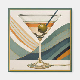 Mid Century Modern Martini Cocktail Hour Magneet