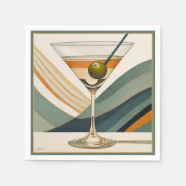 Mid Century Modern Martini Cocktail Hour Servet
