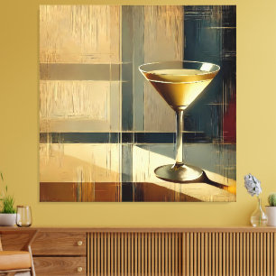 Mid Century Modern Martini in een Maanstraal Canvas Afdruk