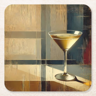 Mid Century Modern Martini in een maanstraal Kartonnen Onderzetters
