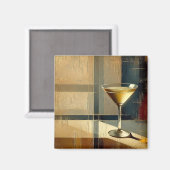 Mid Century Modern Martini in een Maanstraal Magneet (Voorkant / Achterkant)