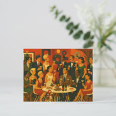 Mid Century Modern Martini Intellectuals Christmas Feestdagenkaart (Staand voorkant)