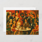 Mid Century Modern Martini Intellectuals Christmas Feestdagenkaart (Voorkant / Achterkant)