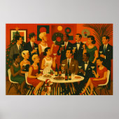 Mid Century Modern Martini Intellectuals Christmas Poster (Voorkant)