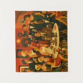 Mid Century Modern Martini Intellectuals Christmas Wandkleed (Voorkant)