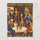 Mid Century Modern Martini Intellectuals New Year Briefkaart (Voorkant)