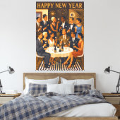 Mid Century Modern Martini Intellectuals New Year Canvas Afdruk (Insitu (Slaapkamer))