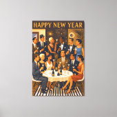 Mid Century Modern Martini Intellectuals New Year Canvas Afdruk (Voorkant)