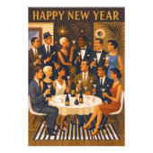 Mid Century Modern Martini Intellectuals New Year Foto Afdruk (Voorkant)