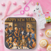 Mid Century Modern Martini Intellectuals New Year Papieren Bordje (Feest)