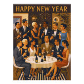 Mid Century Modern Martini Intellectuals New Year Perfect Poster (Voorkant)