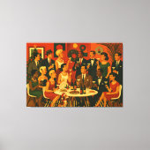 Mid Century Modern Martini Intellectuelen Kerstmis Canvas Afdruk (Voorkant)