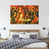 Mid Century Modern Martini Intellectuelen Kerstmis Canvas Afdruk (Insitu (Slaapkamer))