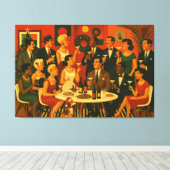 Mid Century Modern Martini Intellectuelen Kerstmis Canvas Afdruk (Insitu (Houten vloer))