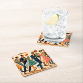 Mid Century Modern Martinis Dancing Cocktail Party Kartonnen Onderzetters (Insitu)