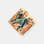 Mid Century Modern Martinis Dancing Cocktail Party Servet (Hoek)