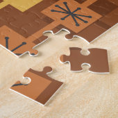 Mid Century Modern Meerkleurig Bruin Legpuzzel (Zijkant)