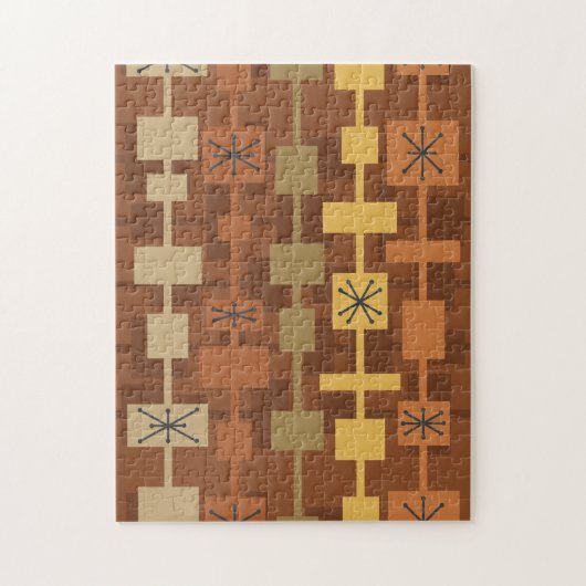 Mid Century Modern Meerkleurig Bruin Legpuzzel (Verticaal)