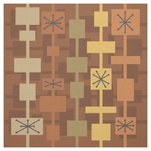 Mid Century Modern Meerkleurig Bruin Stof (Swatch)
