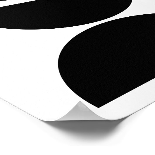 Mid Century Modern Minimal Black Geometric Poster (Hoek)