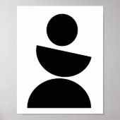 Mid Century Modern Minimal Black Geometric Poster (Voorkant)