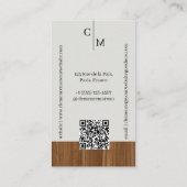 Mid-century Modern Minimal Woodgrain Photo QR Code Visitekaartje (Achterkant)