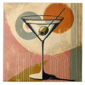 Mid Century Modern Minimalist Art Martini Tegeltje (Voorkant)