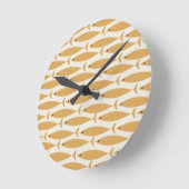 Mid Century Modern Minimalist Fish Pattern Ronde Klok (Hoek)