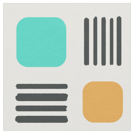 Mid Century Modern Minimalist Squares Lines Stof (Close Up)